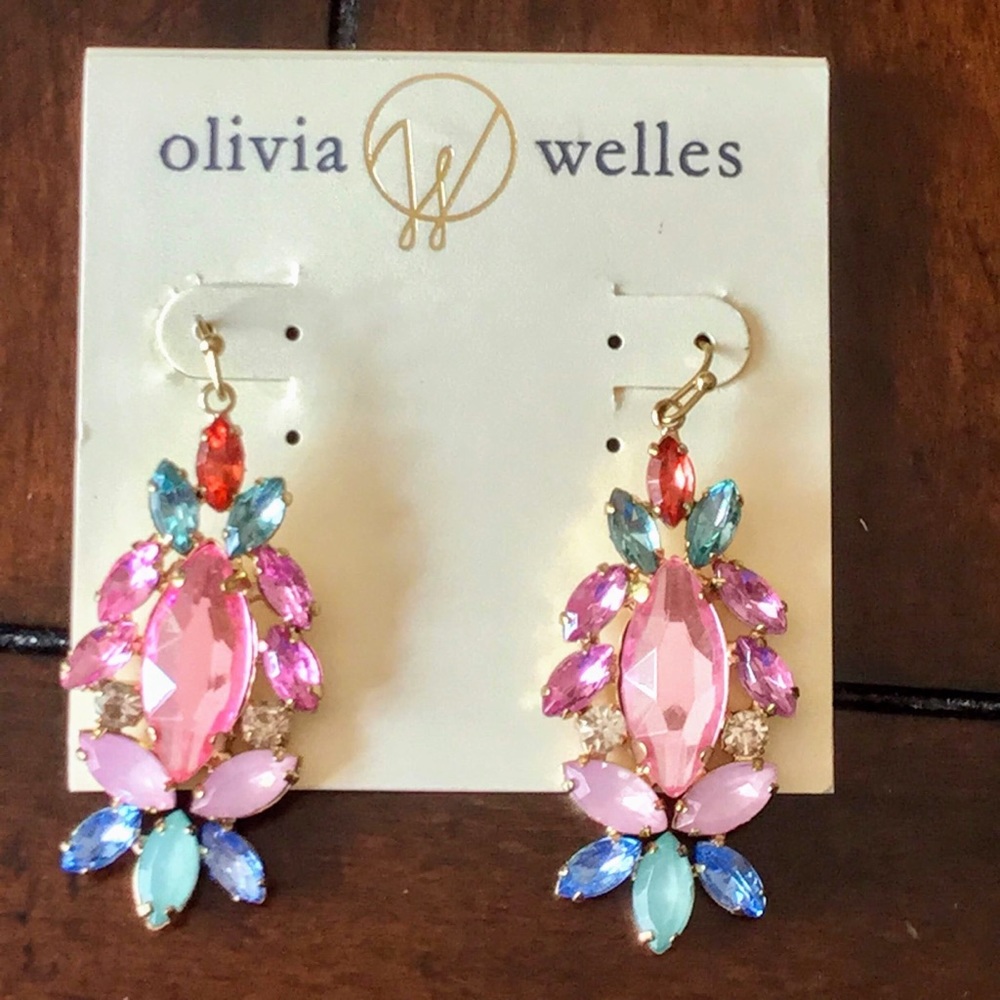 NEW Olivia Welles Multi Stone Cluster Earrings